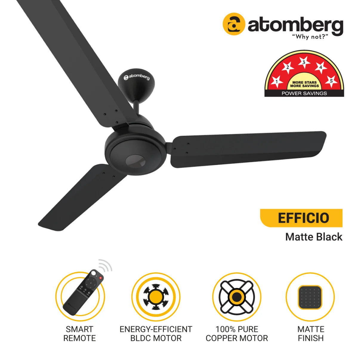 Atomberg Efficio BLDC Ceiling Fan 1200mm