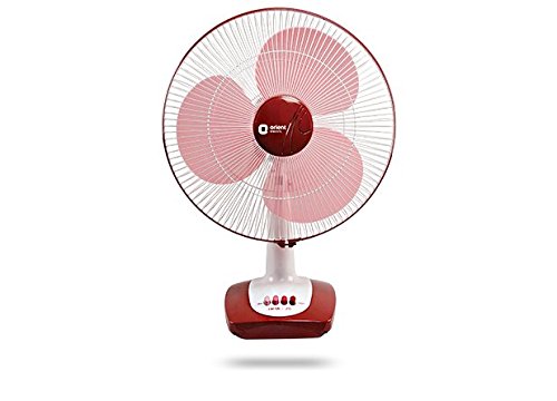 Orient Electric Desk 26 Table Fan (16" inch) Red and White