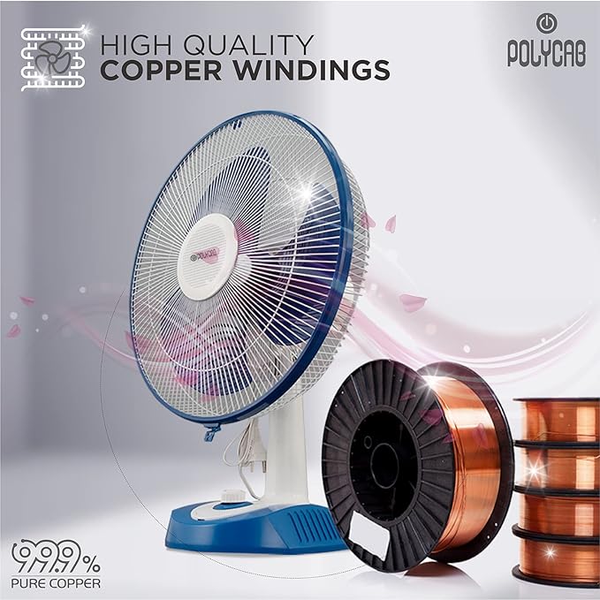 Polycab Aery Table Fan - Sky Blue(16" Inch)