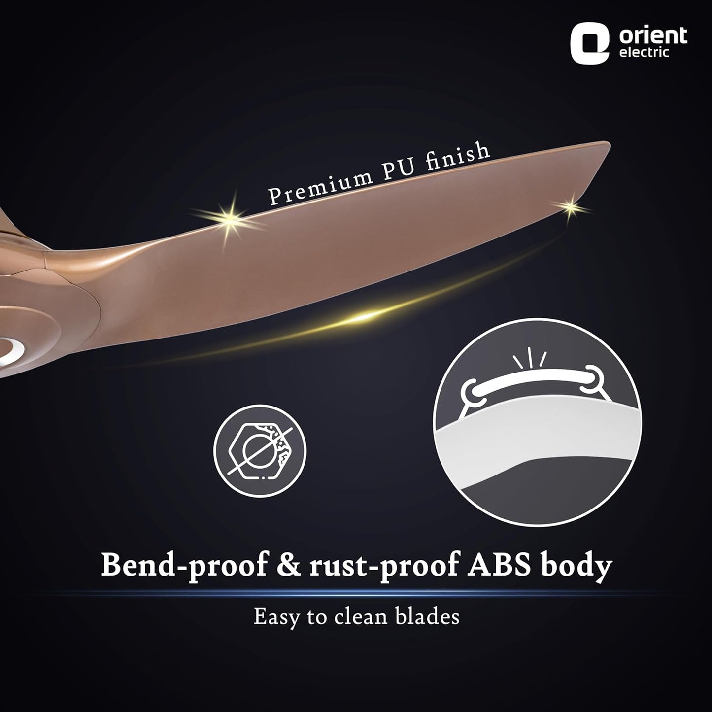 Orient Electric Aeroquiet BLDC Ceiling Fan Caramel Brown 1200mm (48" Inch)