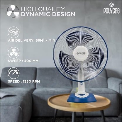 Polycab Aery Table Fan - Sky Blue(16" Inch)