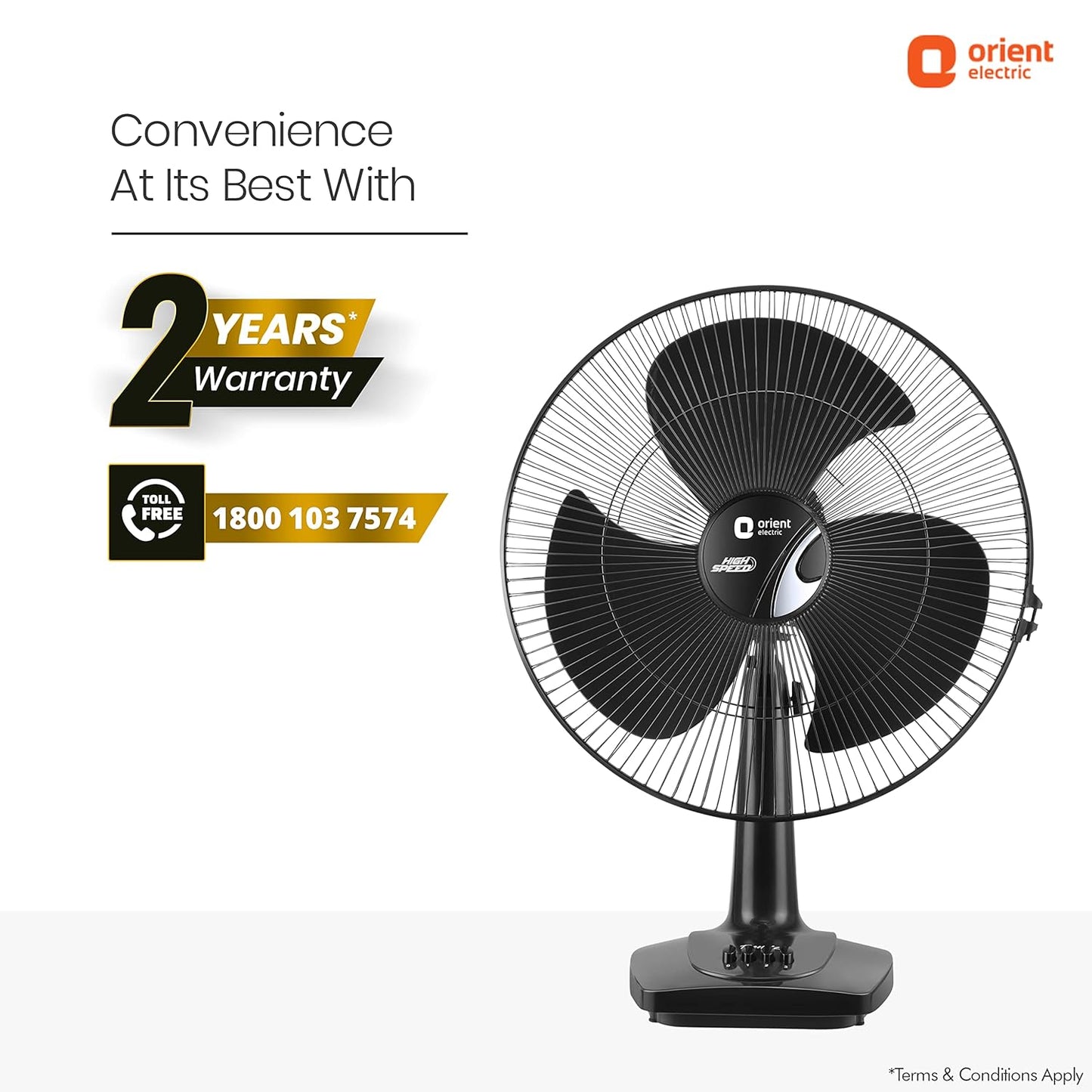 Orient Electric Table 27 Trendz Table Fan Slate Grey (16" Inch)