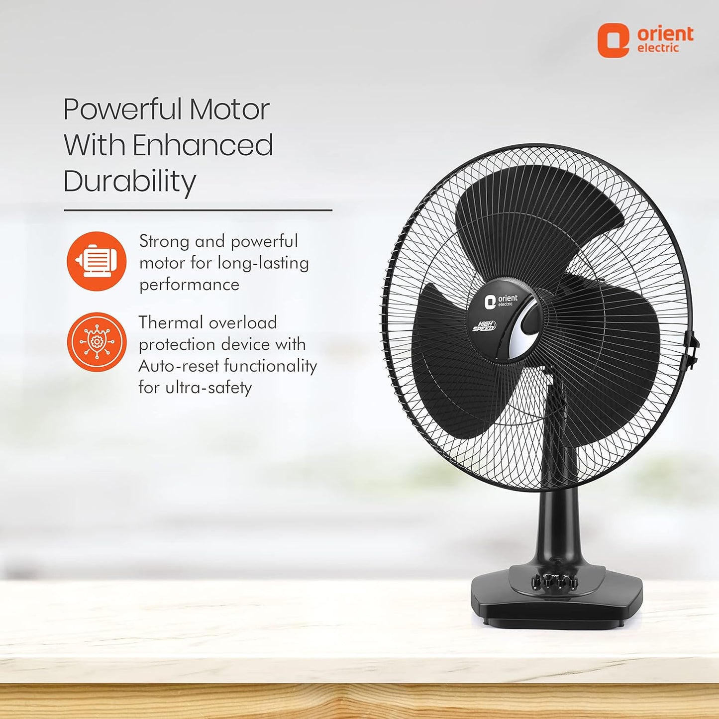 Orient Electric Table 27 Trendz Table Fan Slate Grey (16" Inch)