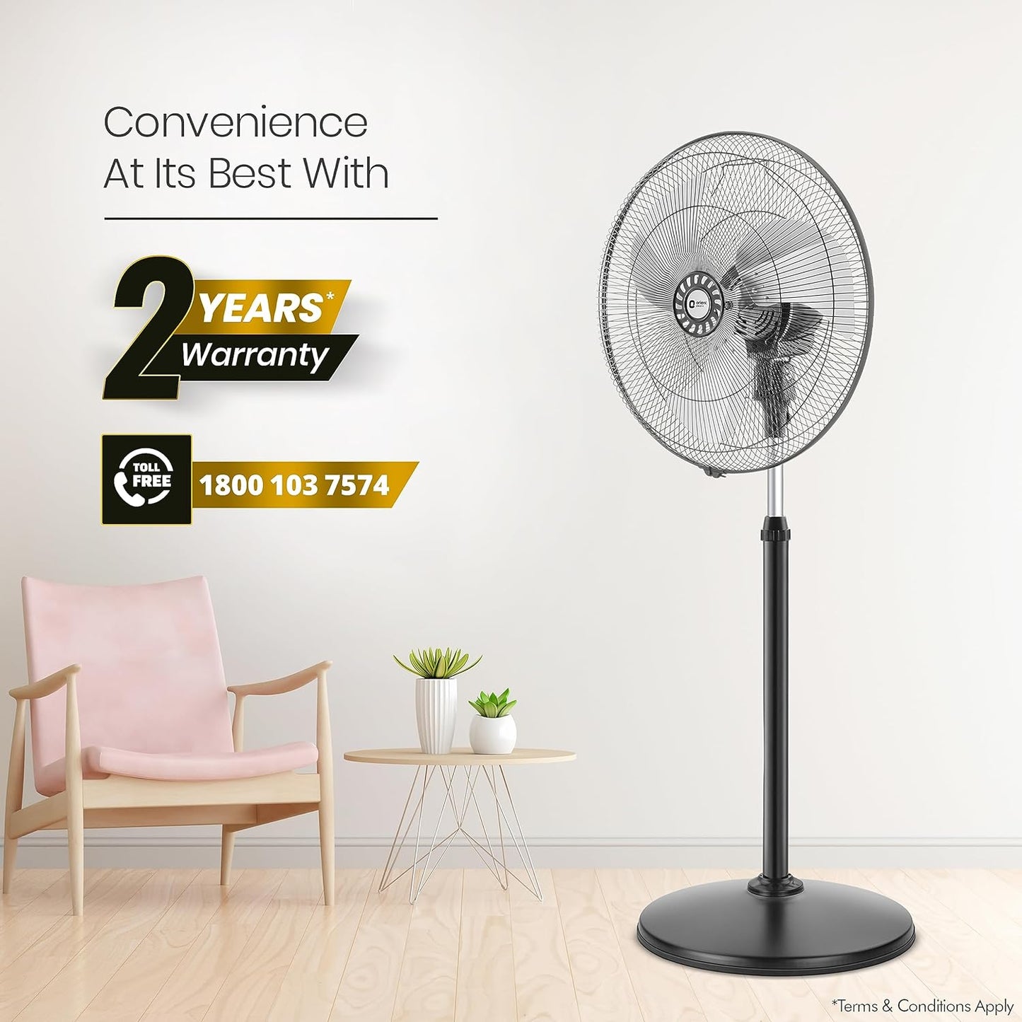 Orient Electric Tornado Pedestal Fan, 450 mm (Black)