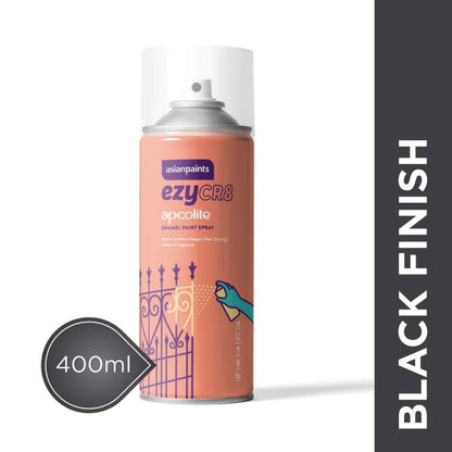 Asian Paints ezyCR8 Enamel Spray Paint Black (400ml)