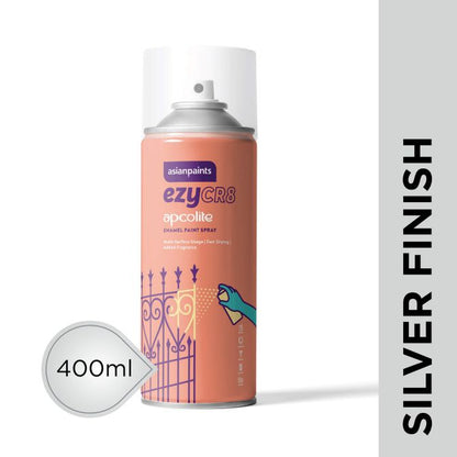 Asian Paints ezyCR8 Enamel Spray Paint Silver (400ml)