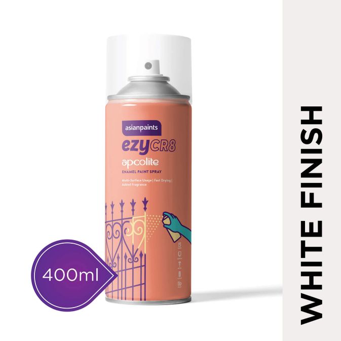 Asian Paints ezyCR8 Enamel Spray Paint White (400ml)