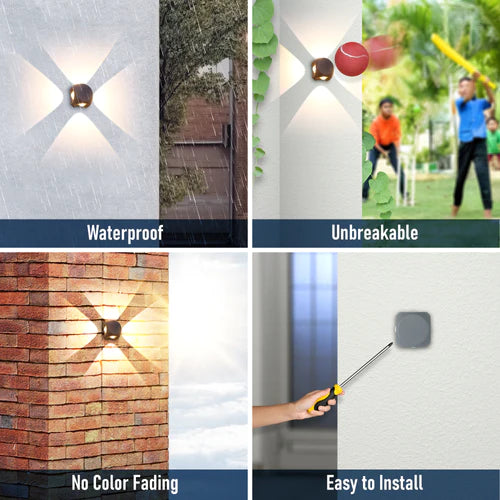 Inventaa Ignite Led Outdoor Wall Light Warm White (4 way)