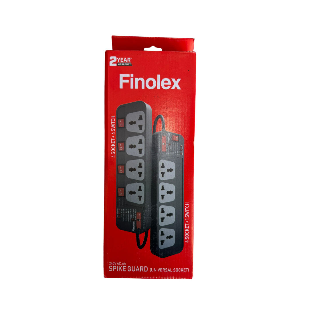 Finolex Spike Guard With 5mtr 4 Way Socket With Individual Switch