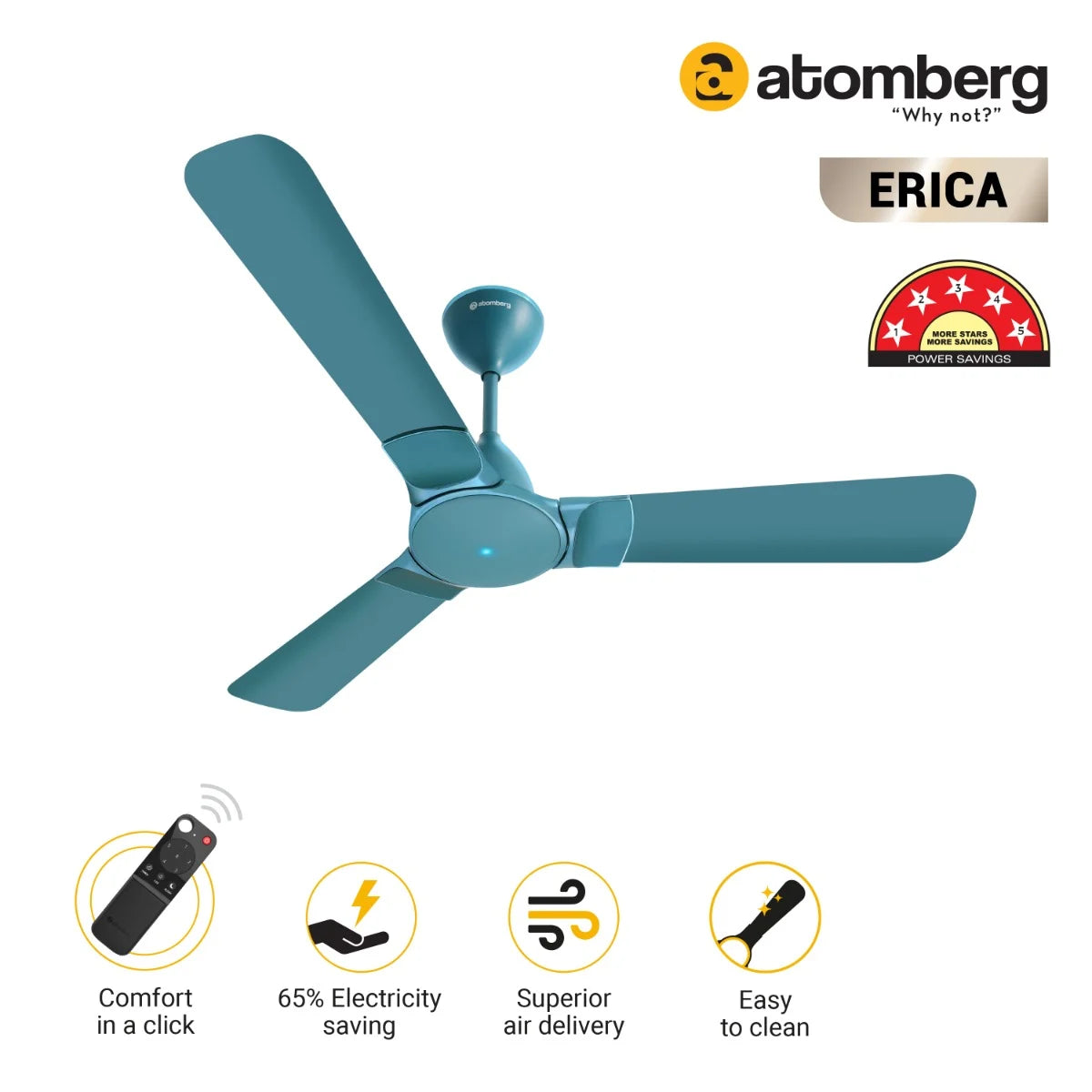 Atomberg Erica BLDC Ceiling Fan 1200mm With Remote