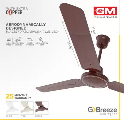 GM G-Breeze 1200mm Ceiling Fan (Brown)