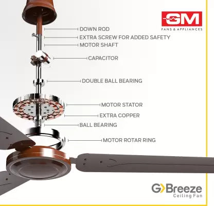 GM G-Breeze 1200mm Ceiling Fan (Brown)