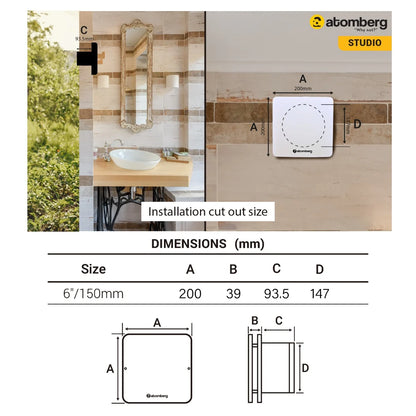 Atomberg Studio BLDC Exhaust Fan 150mm White