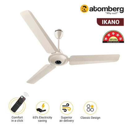 Atomberg Ikano BLDC Ceiling Fan 1200mm With Remote