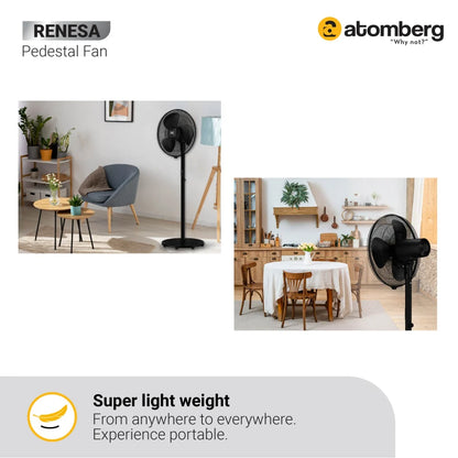 Atomberg Renesa 400mm Pedestal BLDC Fan With Remote