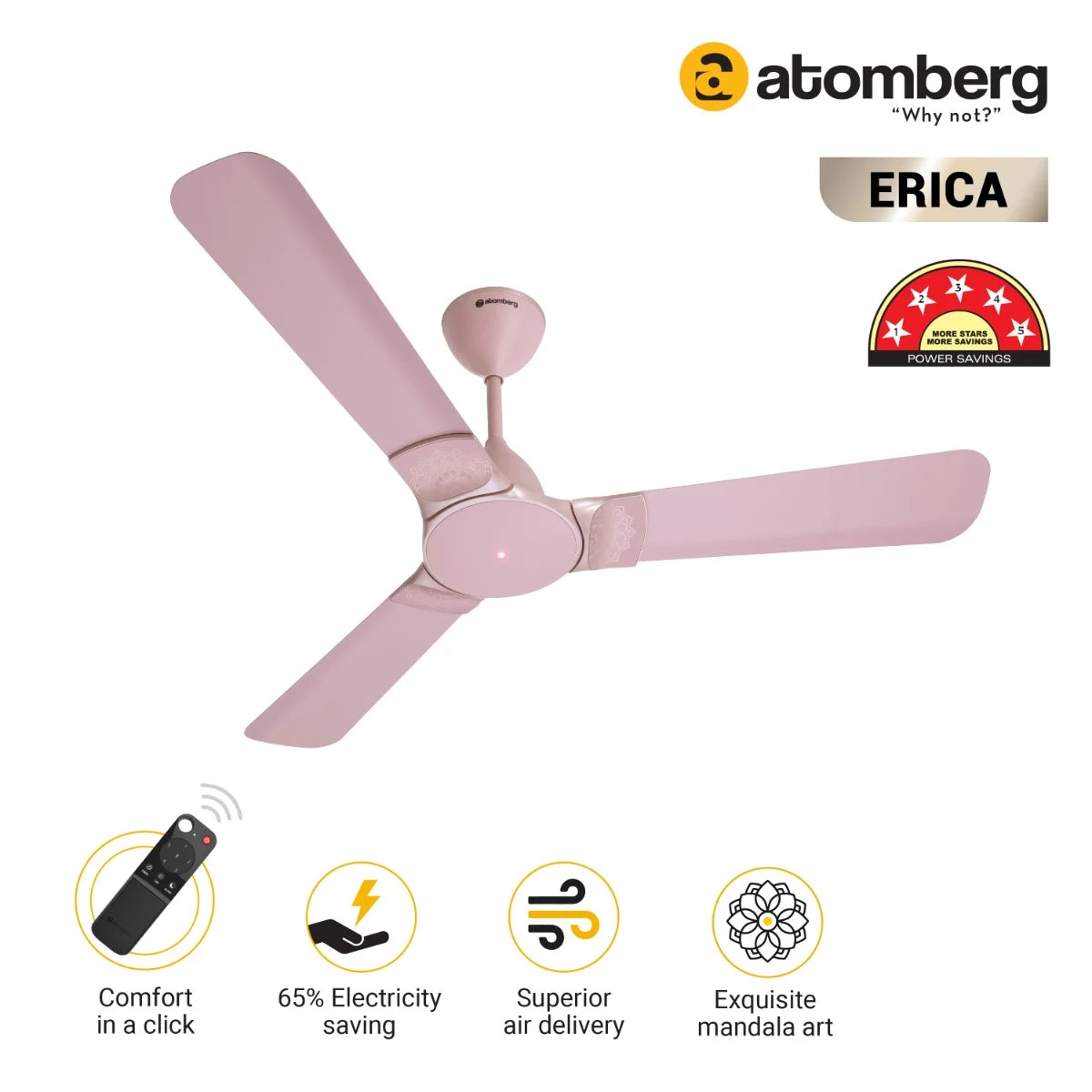 Atomberg Erica BLDC Ceiling Fan 1200mm With Remote